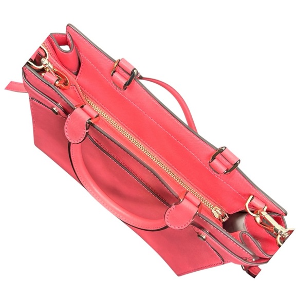 Kate Spade Staci Medium Satchel Purse Fuchsia Pink Crossbody Top Handle - Picture 4 of 9